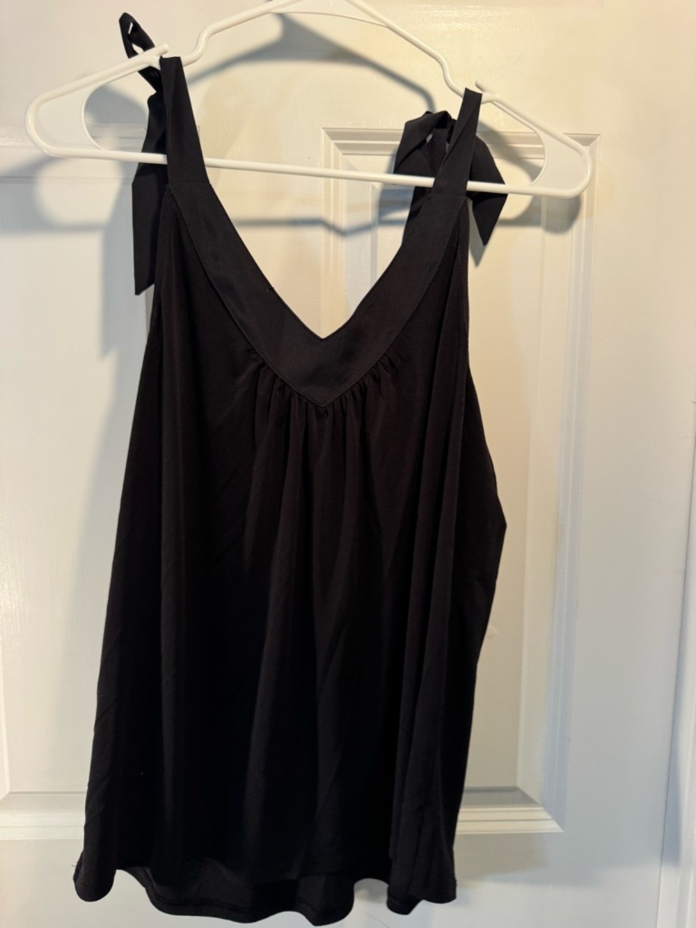 Banana Republic Black Tie-Shoulder V-Neck Camisole